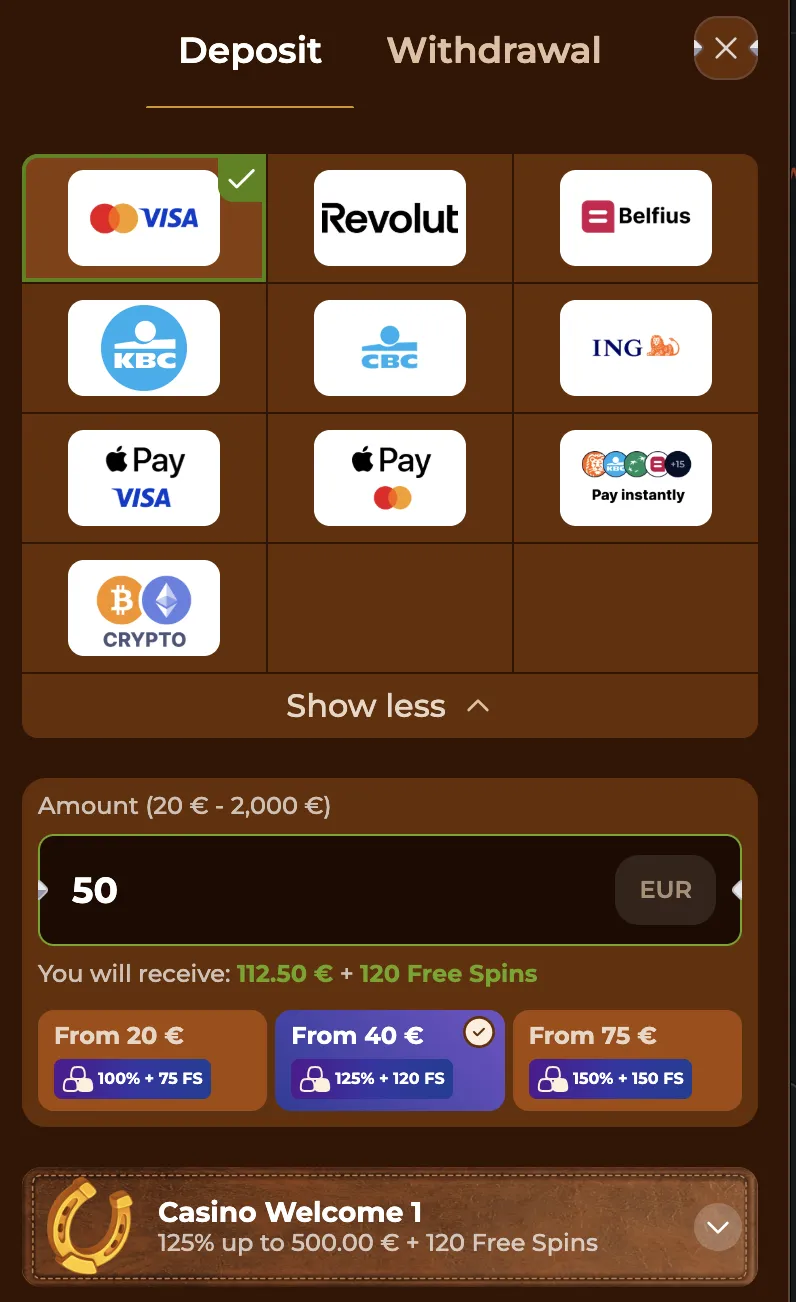 Casino deposit payment methods for Indian players